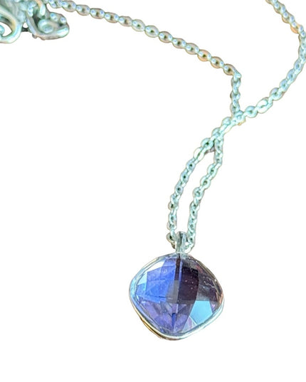 Lovely silver rhodium plate authentic Swarovski purple crystal necklace