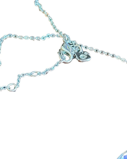 Lovely silver rhodium plate authentic Swarovski purple crystal necklace