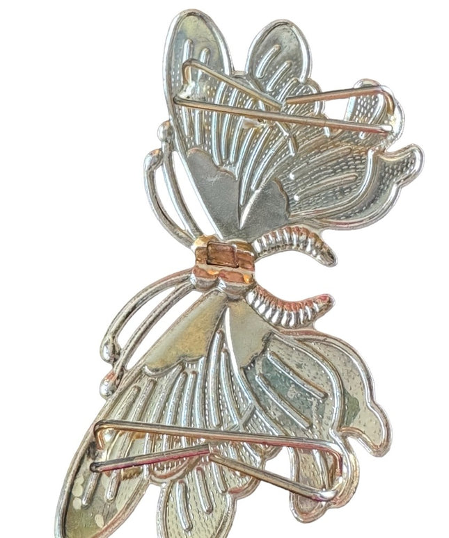 Vintage gold finish colorful enameled butterfly belt buckle