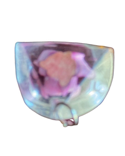 Vintage resin flower rose 3D pendant 1960s
