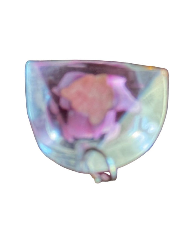 Vintage resin flower rose 3D pendant 1960s