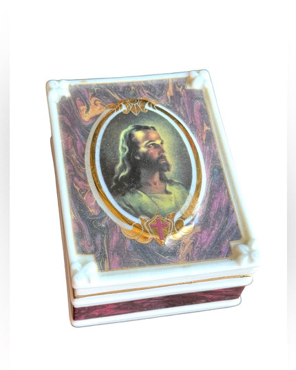 Enesco Vintage 1992 Head id jesus ceramic trinket box