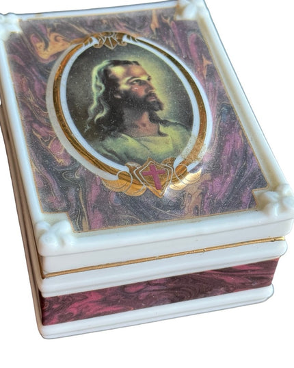 Enesco Vintage 1992 Head id jesus ceramic trinket box