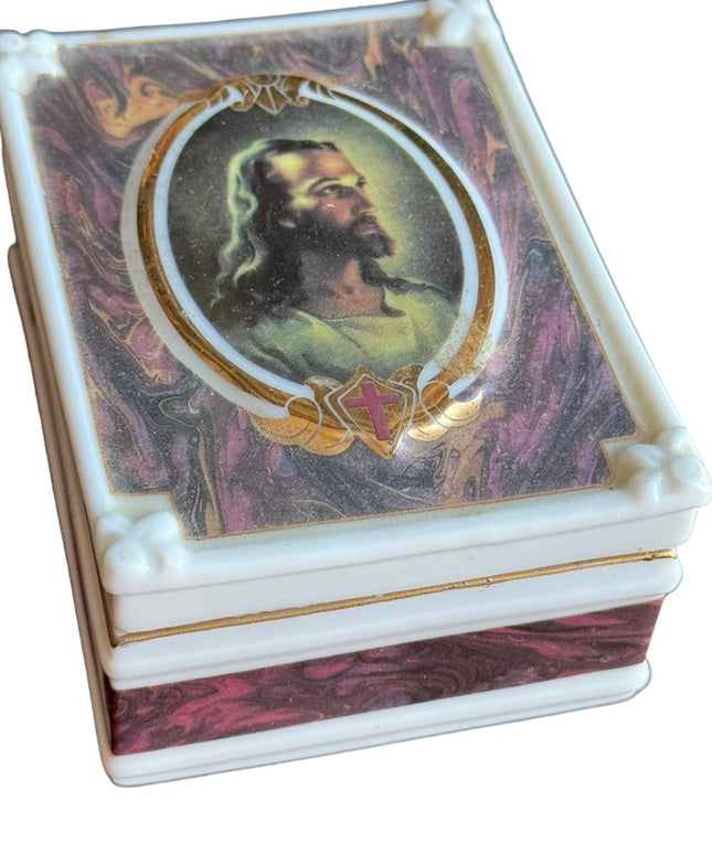 Enesco Vintage 1992 Head id jesus ceramic trinket box