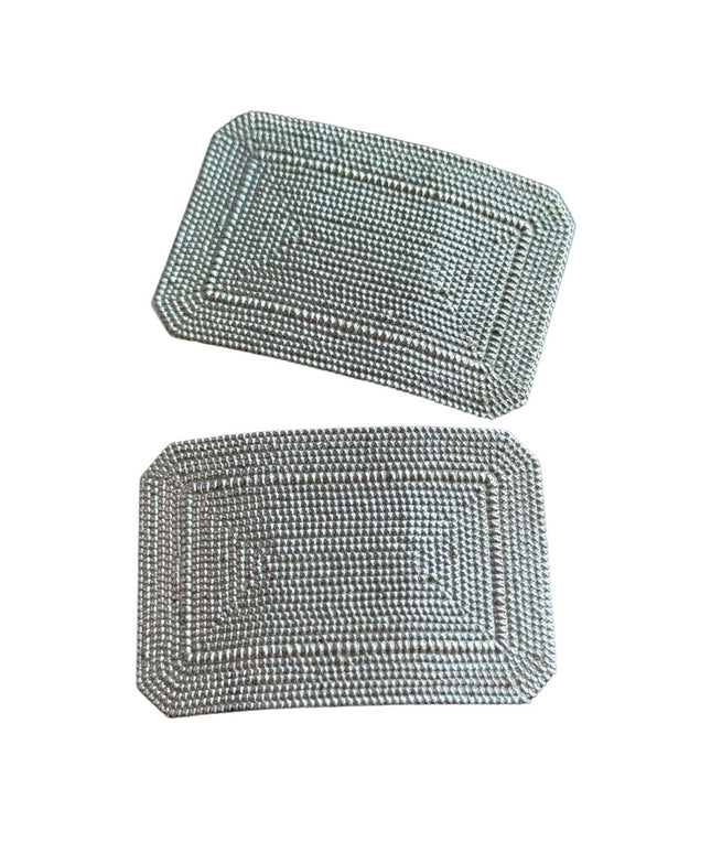 Antique art deco Victorian silver finish French  shoe buckles