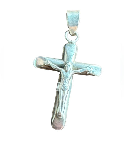 Vintage sterling silver Mexico handmade crucifix cross pendant Catholic