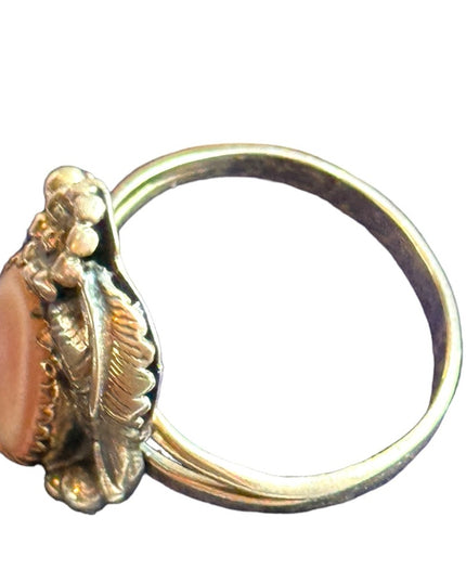 Vintage STERLING 925 ERP (EAGLE) mother of pearl Navajo southwestern ring