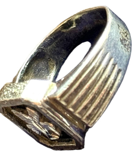 Vintage sterling silver 925 Mens eagle black onyx signet ring
