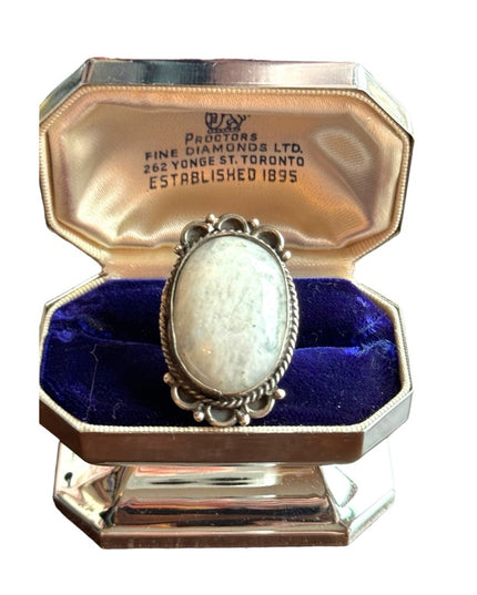 Vintage moonstone sterling silver 925 ring large statement
