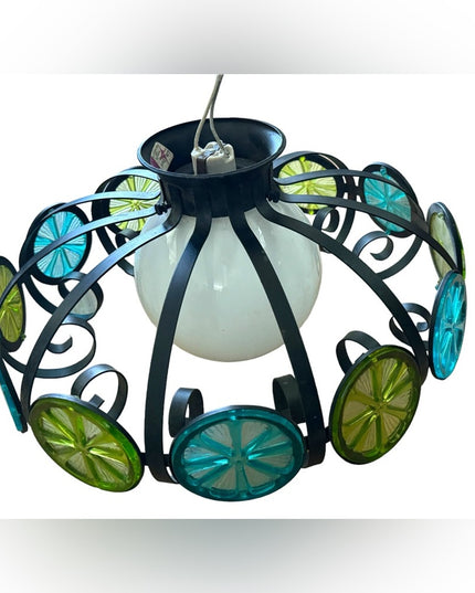 Mid Century Light trends 1970s Lime wedge RARE Ceiling light