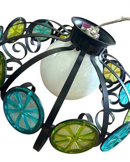 Mid Century Light trends 1970s Lime wedge RARE Ceiling light