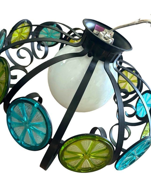 Mid Century Light trends 1970s Lime wedge RARE Ceiling light