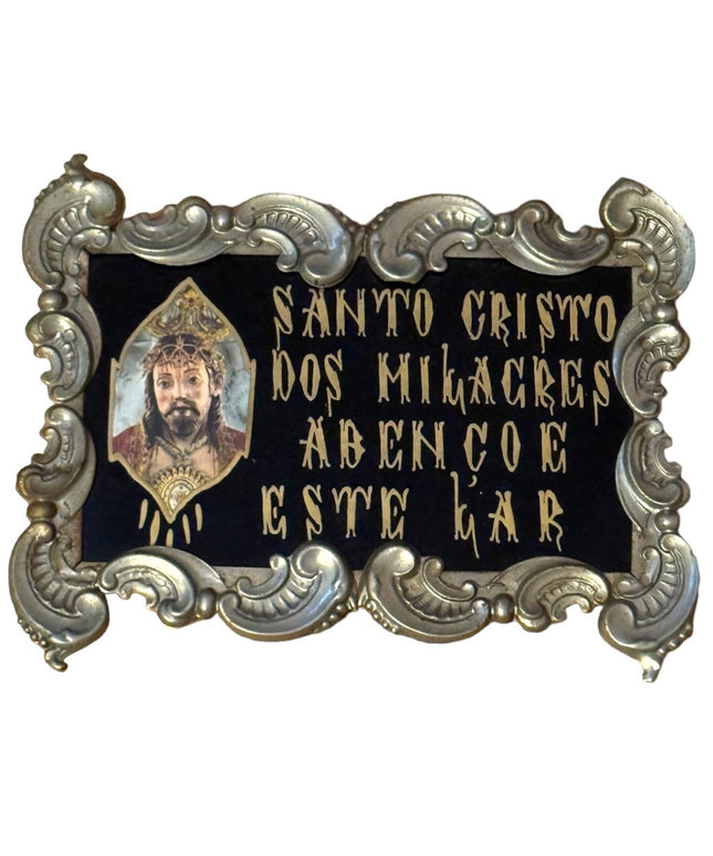 Linobela Valadares Santo Cristo Jesus religious Ornate Frame Portugual vintage