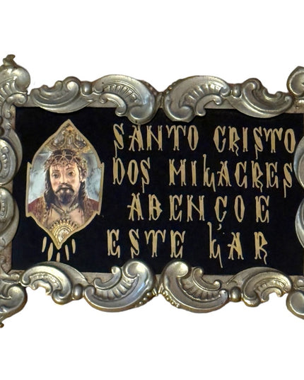 Linobela Valadares Santo Cristo Jesus religious Ornate Frame Portugual vintage