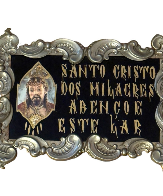 Linobela Valadares Santo Cristo Jesus religious Ornate Frame Portugual vintage
