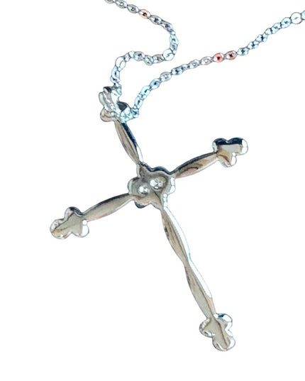 Swarovski Authentic (Swan) Crystal fancy cross necklace Rhodium plated NWT BX