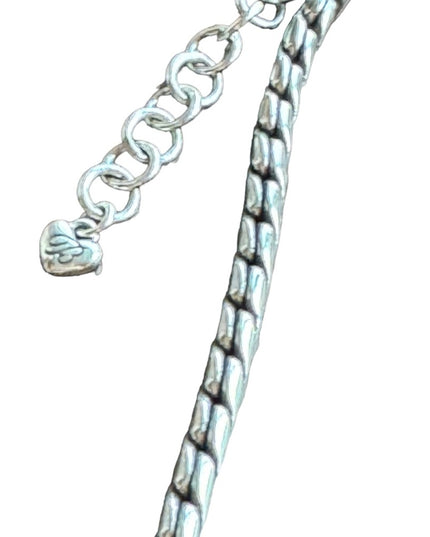 Brighton High silver finish quality thick rhodium plate rhinestone necklace