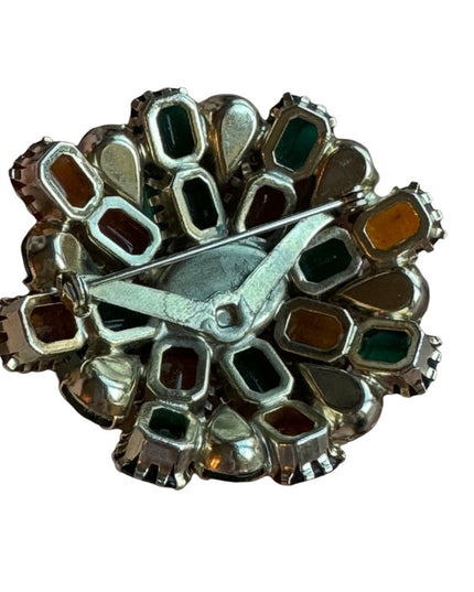 Vintage C1960s Crystal green amber brooch LG Juliana ?