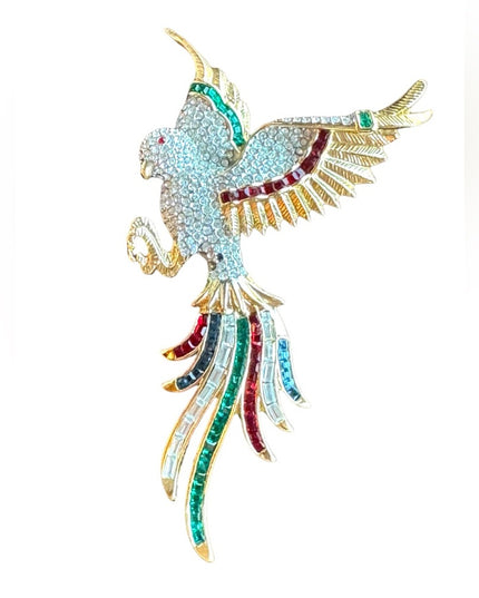 Lovely colorful crystal rhinestone  birds of paradise brooch rhinstones Dorlan