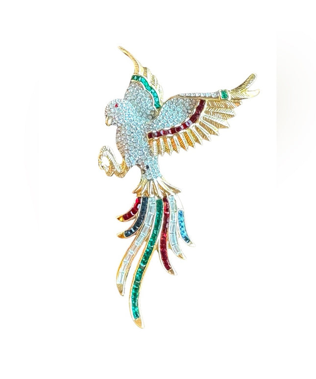Lovely colorful crystal rhinestone  birds of paradise brooch rhinstones Dorlan