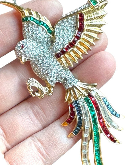 Lovely colorful crystal rhinestone  birds of paradise brooch rhinstones Dorlan