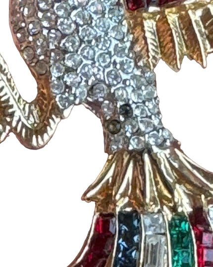 Lovely colorful crystal rhinestone  birds of paradise brooch rhinstones Dorlan