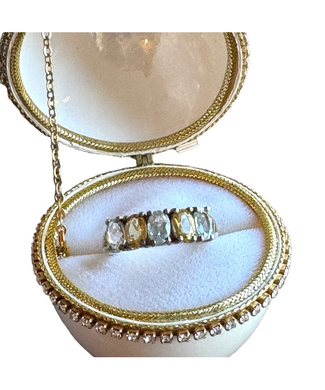 Vintage sterling silver 925  multi gemstone stacker band stone ring