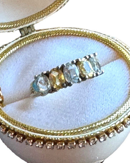 Vintage sterling silver 925  multi gemstone stacker band stone ring