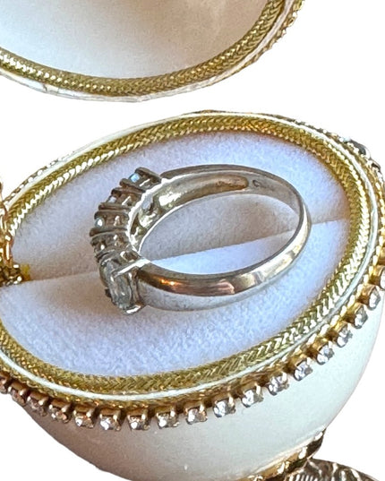 Vintage sterling silver 925  multi gemstone stacker band stone ring