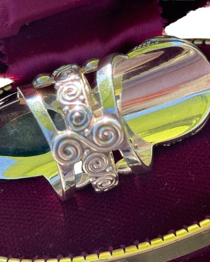RARE Sajen Ocean Jasper & Peridot Large Goddess sterling silver 925 ring C2004