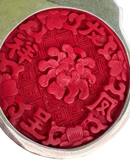 Rare Cinnabar Sajen 925 Sterling silver cinnabar moonstone garnet dragon Bali
