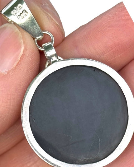 RARE  Sajen 925 Sterling silver  pendant moonface Abalone moonstone onyx