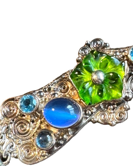 RARE Sajen 925 sterling silver 925 Gemstone fancy necklace