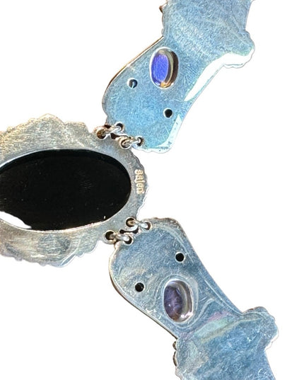 RARE Sajen 925 sterling silver 925 Gemstone fancy necklace