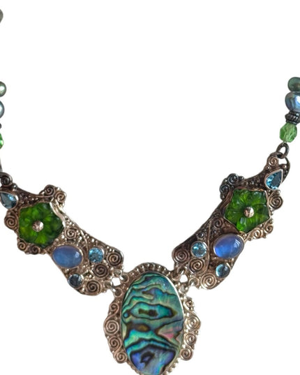 RARE Sajen 925 sterling silver 925 Gemstone fancy necklace
