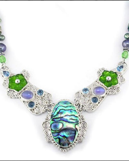 RARE Sajen 925 sterling silver 925 Gemstone fancy necklace