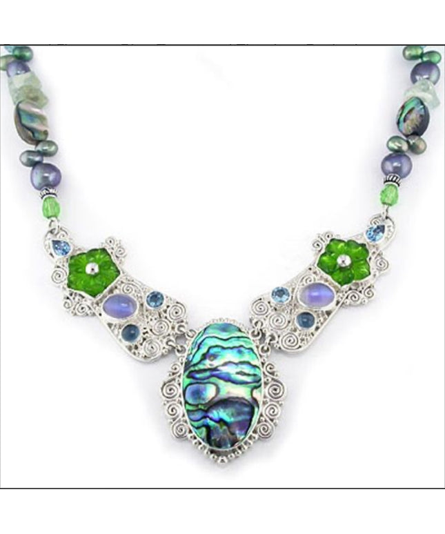 RARE Sajen 925 sterling silver 925 Gemstone fancy necklace