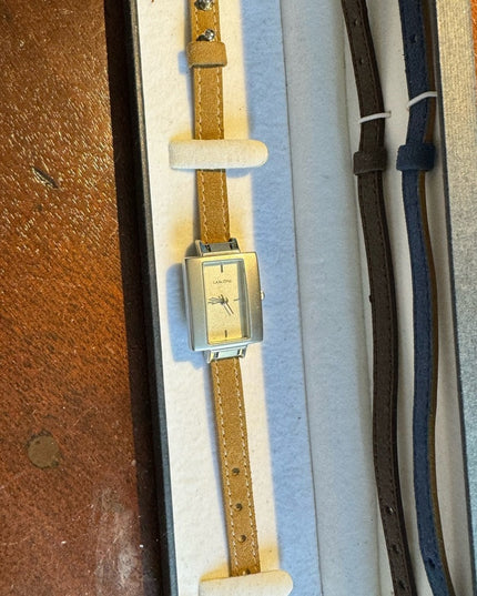 Vintage Lancome Watch MIN with 3 leather bands