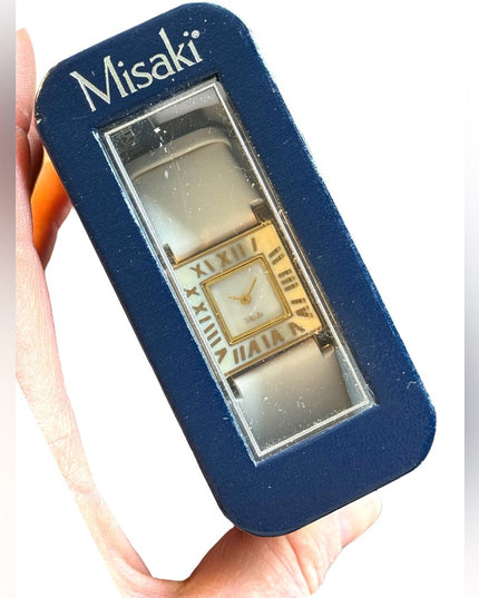 MISAKI with box Barletta watch white leather band