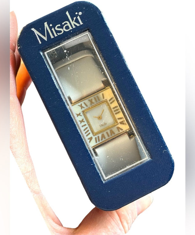 MISAKI with box Barletta watch white leather band