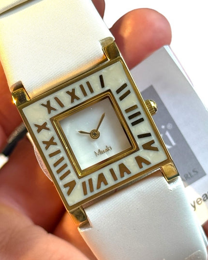 MISAKI with box Barletta watch white leather band
