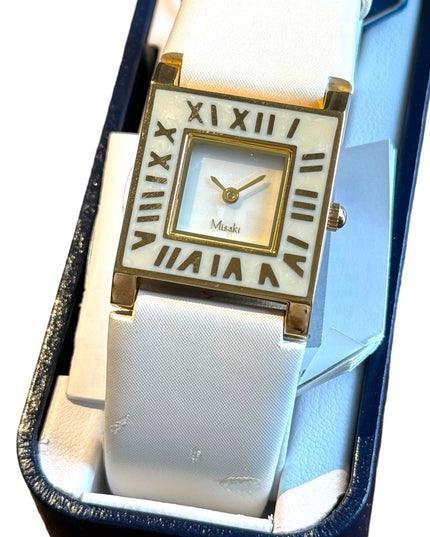MISAKI with box Barletta watch white leather band