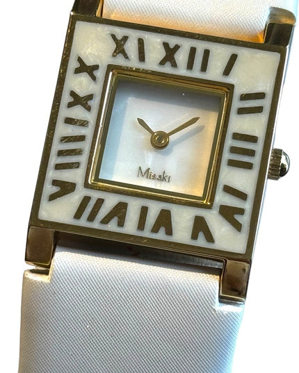MISAKI with box Barletta watch white leather band
