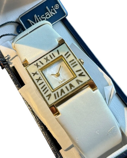 MISAKI with box Barletta watch white leather band