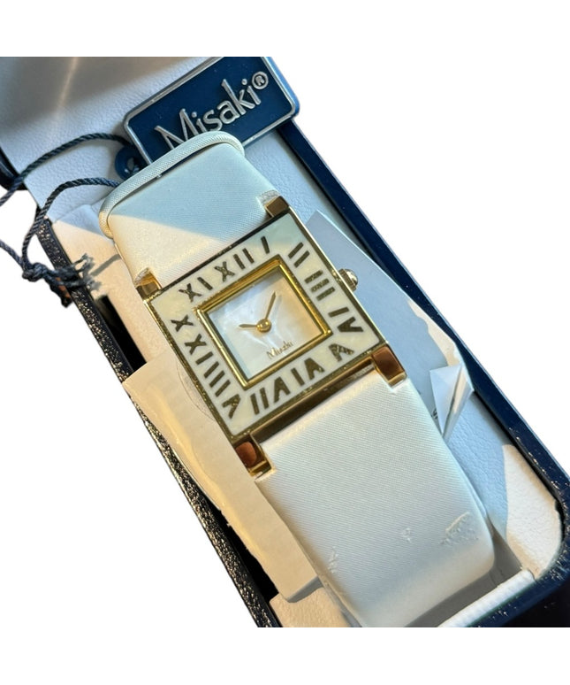 MISAKI with box Barletta watch white leather band