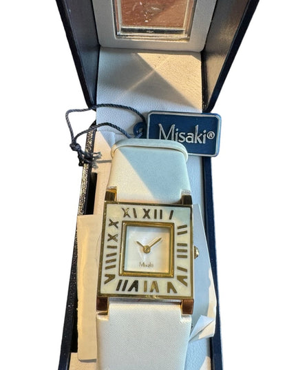 MISAKI with box Barletta watch white leather band