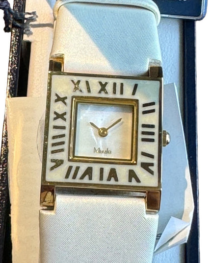 MISAKI with box Barletta watch white leather band