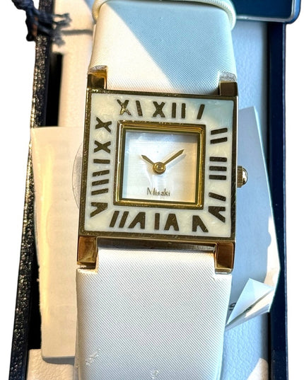 MISAKI with box Barletta watch white leather band