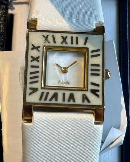 MISAKI with box Barletta watch white leather band