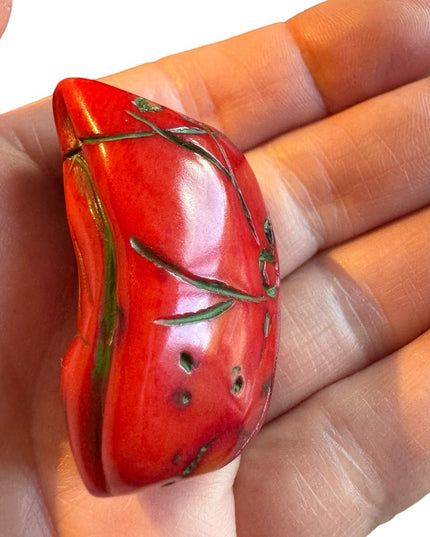 2" China Red coral auspicious Longevity god Shou Xing statue Amulet Pendant